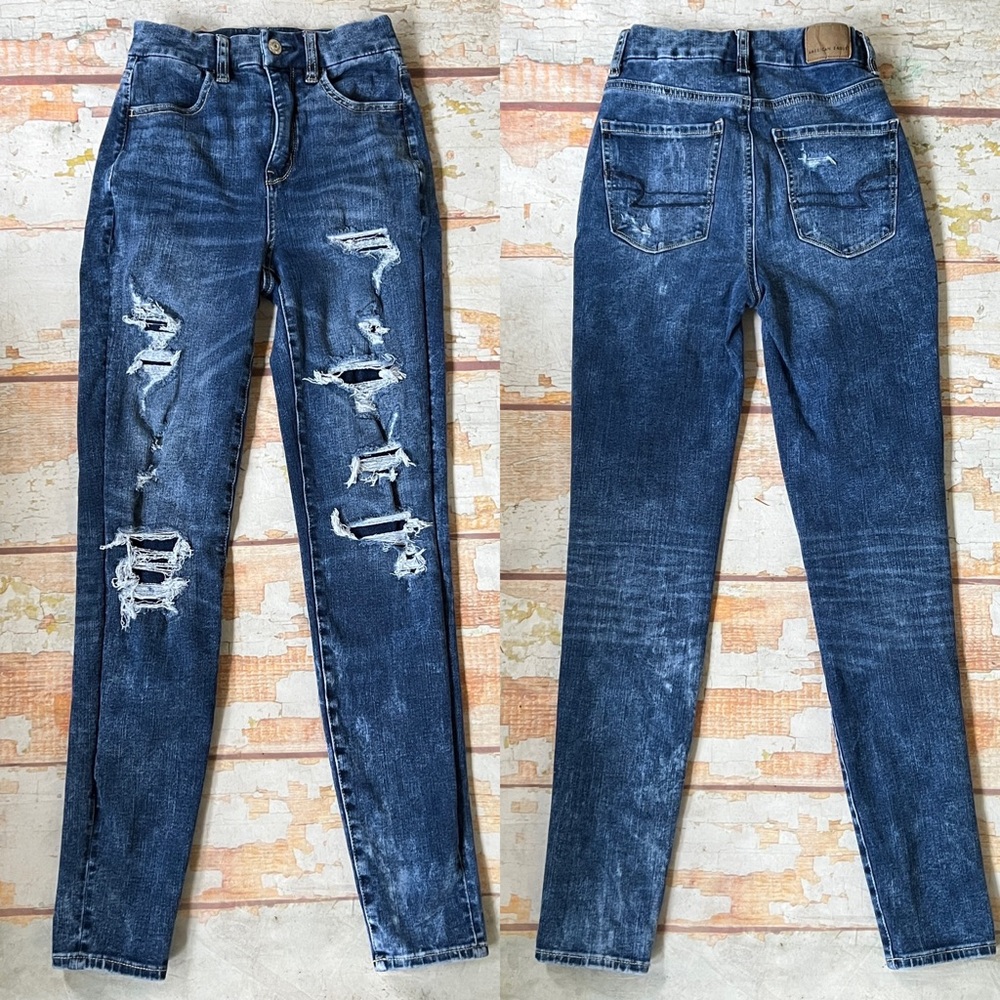 American Eagle jeans Curve super hi rise jeggings size 00 Regular